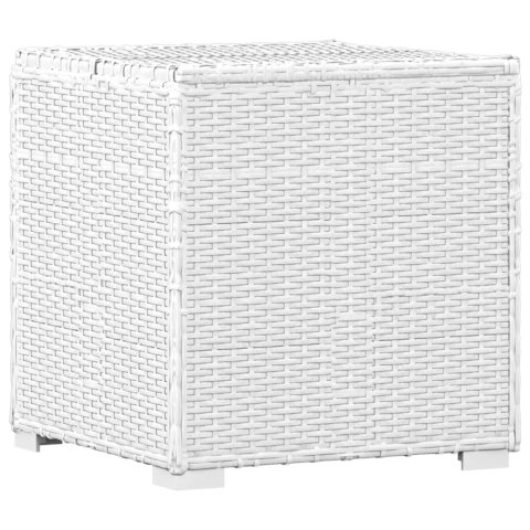 3-CZĘŚCIOWY ZESTAW LEŻAKI ZE STOLIKIEM POLIRATTAN BIAŁE