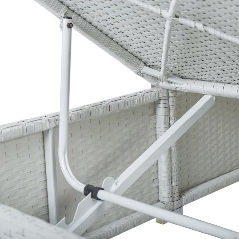 3-CZĘŚCIOWY ZESTAW LEŻAKI ZE STOLIKIEM POLIRATTAN BIAŁE