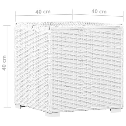 3-CZĘŚCIOWY ZESTAW LEŻAKI ZE STOLIKIEM POLIRATTAN BIAŁE