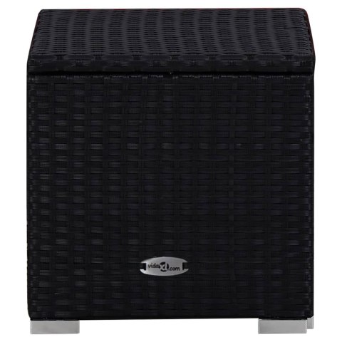 3-CZĘŚCIOWY ZESTAW LEŻAKI ZE STOLIKIEM POLIRATTAN CZARNE