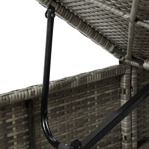 3-CZĘŚCIOWY ZESTAW LEŻAKI ZE STOLIKIEM POLIRATTAN SZARE