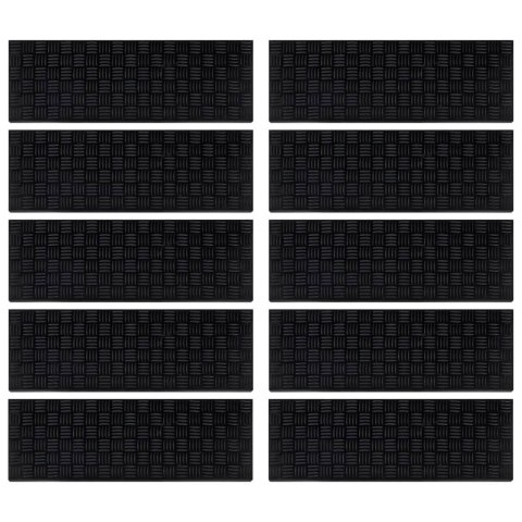 NAKŁADKI NA SCHODY 10 SZT. 25X75CM GUMOWE ANTYPOŚLIZGOWE BEZPIECZNE