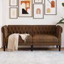 SOFA CHESTERFIELD DWUOSOBOWA BRĄZOWA OBITA TKANINĄ