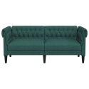 SOFA CHESTERFIELD DWUOSOBOWA CIEMNOZIELONA OBITA TKANINĄ