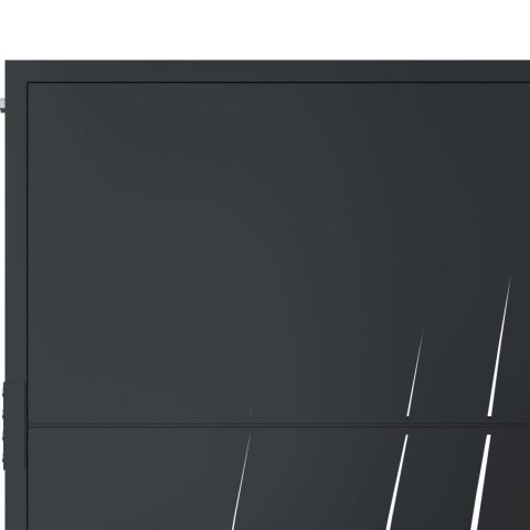 FURTKA OGRODOWA ANTRACYTOWA 105X105CM STAL MOTYW TRAWY