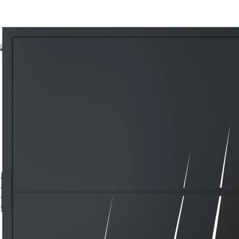 FURTKA OGRODOWA ANTRACYTOWA 105X80CM STAL MOTYW TRAWY