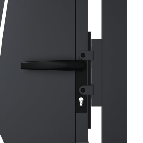 FURTKA OGRODOWA ANTRACYTOWA 105X80CM STAL MOTYW TRAWY