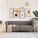 SOFA CHESTERFIELD TRZYOSOBOWA KOLOR TAUPE OBITA TKANINĄ