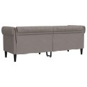 SOFA CHESTERFIELD TRZYOSOBOWA KOLOR TAUPE OBITA TKANINĄ