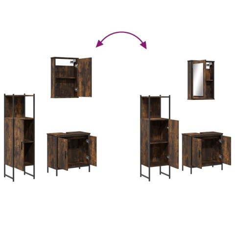 3-CZĘŚCIOWY ZESTAW MEBLI ŁAZIENKOWYCH PRZYDYMIONY DĄB