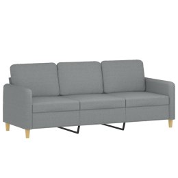 SOFA 3-OSOBOWA JASNOSZARA 180CM TAPICEROWANA TKANINĄ