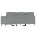 SOFA 3-OSOBOWA JASNOSZARA 180CM TAPICEROWANA TKANINĄ
