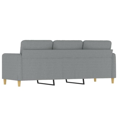 SOFA 3-OSOBOWA JASNOSZARA 180CM TAPICEROWANA TKANINĄ