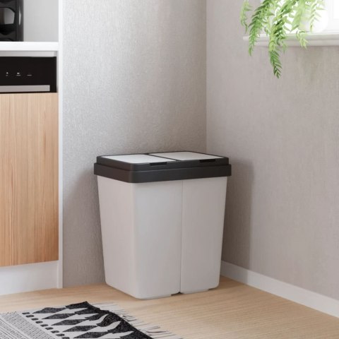 PODWÓJNY KOSZ NA ŚMIECI BIAŁY 2X25 L