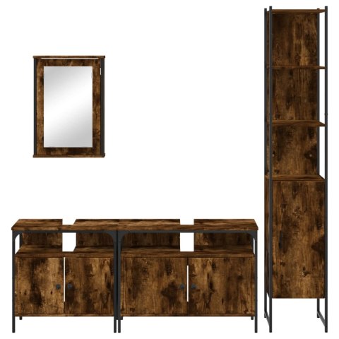 4-CZĘŚCIOWY ZESTAW MEBLI ŁAZIENKOWYCH PRZYDYMIONY DĄB