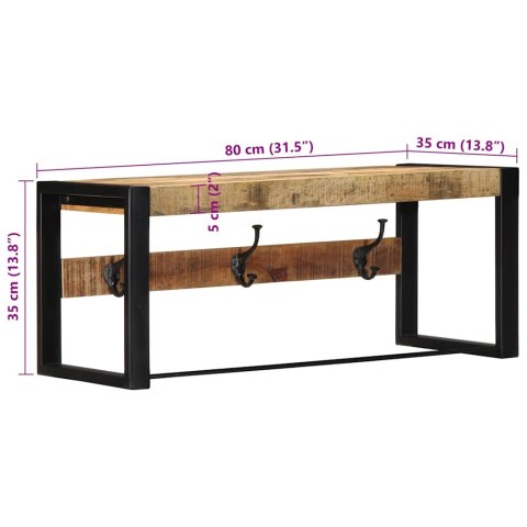 WIESZAK NA UBRANIA 80X35X35CM LITE DREWNO SUROWE MANGO
