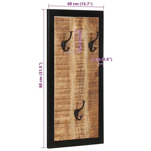 WIESZAK NA UBRANIA 40X2X80CM LITE DREWNO SUROWE MANGO