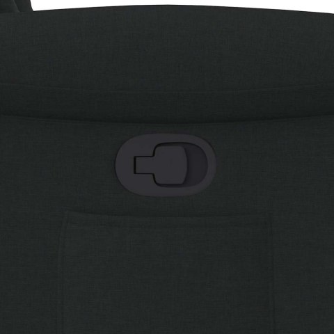 PODNOSZONY FOTEL ROZKŁADANY CZARNY OBITY TKANINĄ