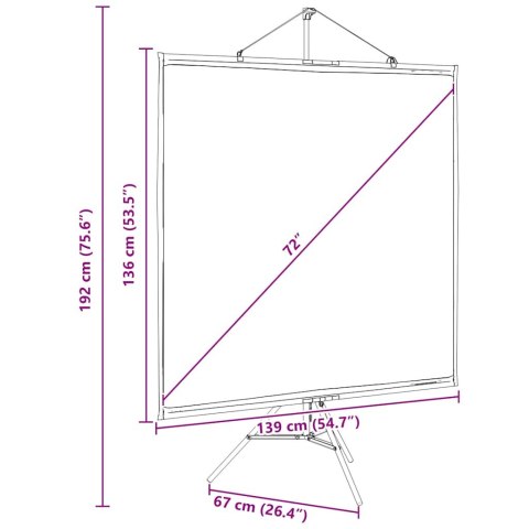 EKRAN PROJEKCYJNY ZE STATYWEM 72 CALE 1:1