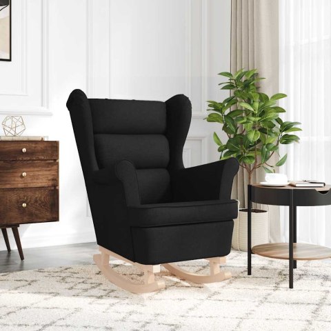 FOTEL BUJANY CZARNY 74X90X102CM TAPICEROWANY TKANINĄ