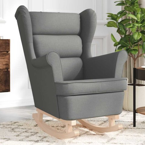 FOTEL BUJANY CIEMNOSZARY 74X90X102CM TAPICEROWANY TKANINĄ