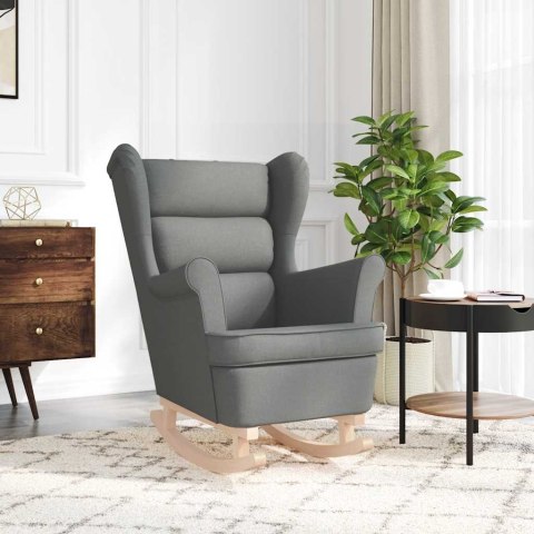 FOTEL BUJANY CIEMNOSZARY 74X90X102CM TAPICEROWANY TKANINĄ