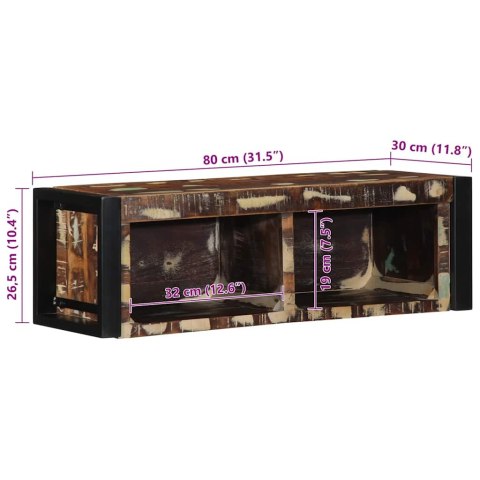 SZAFKA RTV WIELOKOLOROWA 80X30X25CM LITE DREWNO ODZYSKANE