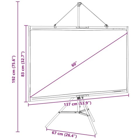 EKRAN PROJEKCYJNY ZE STATYWEM 60 CALI 16:9