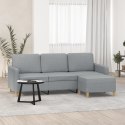 3-OSOBOWA SOFA Z PODNÓŻKIEM JASNOSZARA 180CM TKANINĄ