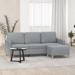 3-OSOBOWA SOFA Z PODNÓŻKIEM JASNOSZARA 180CM TKANINĄ