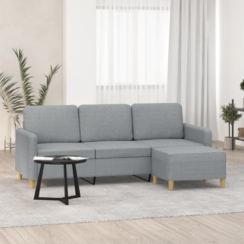 3-OSOBOWA SOFA Z PODNÓŻKIEM JASNOSZARA 180CM TKANINĄ