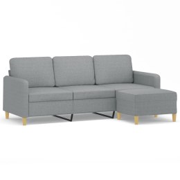 3-OSOBOWA SOFA Z PODNÓŻKIEM JASNOSZARA 180CM TKANINĄ