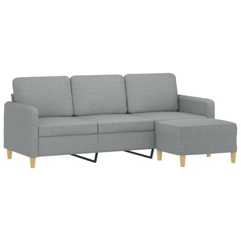 3-OSOBOWA SOFA Z PODNÓŻKIEM JASNOSZARA 180CM TKANINĄ