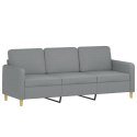 3-OSOBOWA SOFA Z PODNÓŻKIEM JASNOSZARA 180CM TKANINĄ