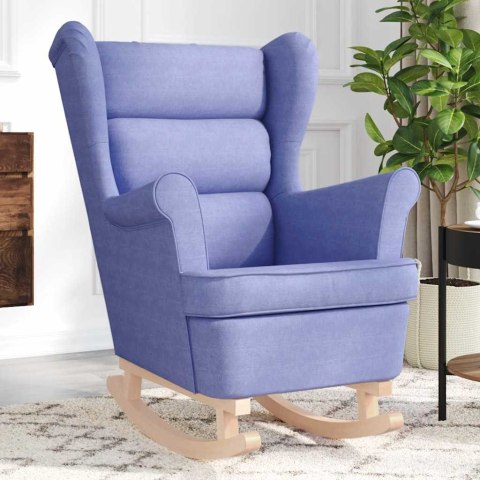 FOTEL BUJANY NIEBIESKI 74X90X102CM TAPICEROWANY TKANINĄ