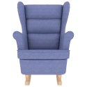 FOTEL BUJANY NIEBIESKI 74X90X102CM TAPICEROWANY TKANINĄ