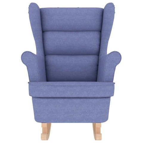 FOTEL BUJANY NIEBIESKI 74X90X102CM TAPICEROWANY TKANINĄ