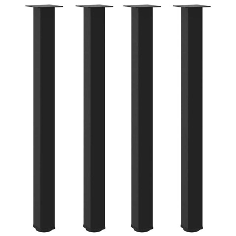 NOGI DO STOLIKA KAWOWEGO 4 SZT. CZARNE 110-112CM STAL