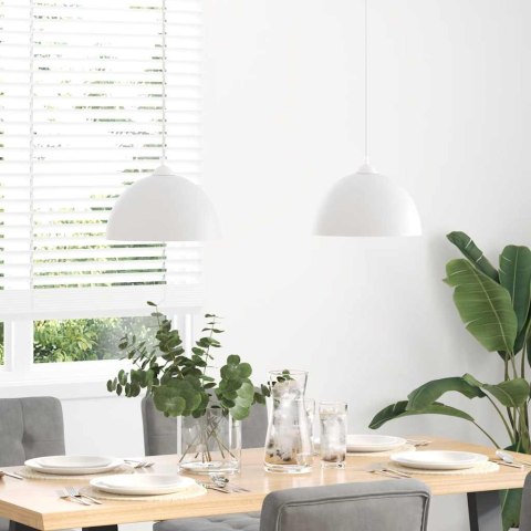 LAMPY WISZĄCE 2 SZT. REGULOWANA WYSOKOŚĆ E27 BIAŁY Ø30CM METAL