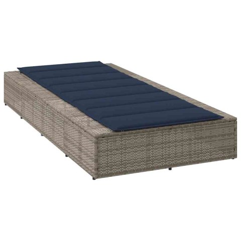 LEŻAK Z PŁYWAJĄCĄ PODUSZKĄ SZARY POLIRATTAN