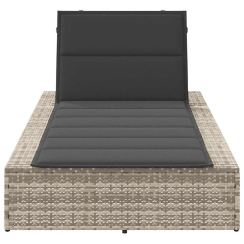 LEŻAK Z PODUSZKĄ PŁYWAJĄCĄ JASNOSZARY POLIRATTAN