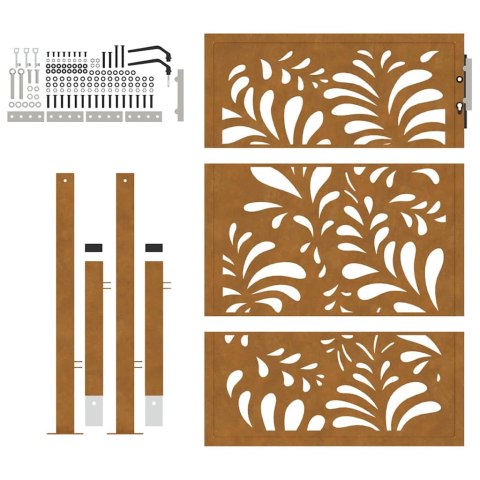 BRAMA OGRODOWA 105X130CM STAL NIERDZEWNA WZÓR FALI