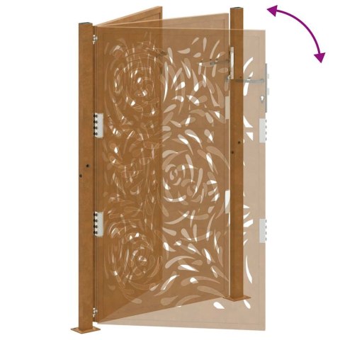 BRAMA OGRODOWA 105X155CM STAL NIERDZEWNA WZÓR PŁOMIENIA