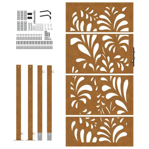 BRAMA OGRODOWA 105X180CM STAL NIERDZEWNA WZÓR FALI