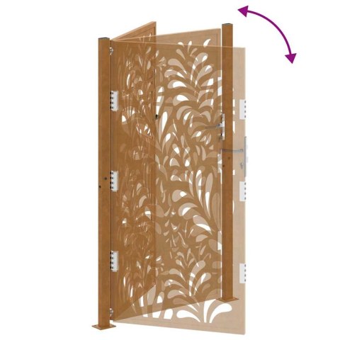 BRAMA OGRODOWA 105X180CM STAL NIERDZEWNA WZÓR FALI