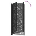 BRAMA OGRODOWA CZARNA 105X205CM STALOWY WZÓR LIŚCIA