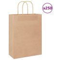 TORBA PAPIEROWA PROMOCYJNA NA PREZENT 250 SZT. BRĄZOWE 26X12X35CM