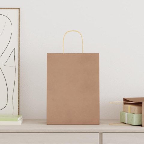 TORBA PAPIEROWA PROMOCYJNA NA PREZENT 250 SZT. BRĄZOWE 26X12X35CM