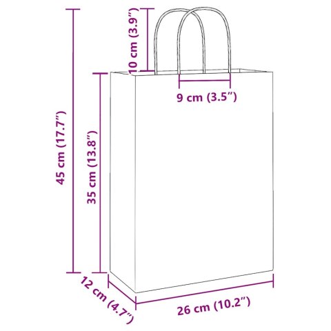 TORBA PAPIEROWA PROMOCYJNA NA PREZENT 250 SZT. BRĄZOWE 26X12X35CM
