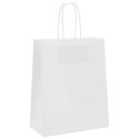 TORBA PAPIEROWA PROMOCYJNA NA PREZENT 250 SZT. BIAŁE 18X8X22CM